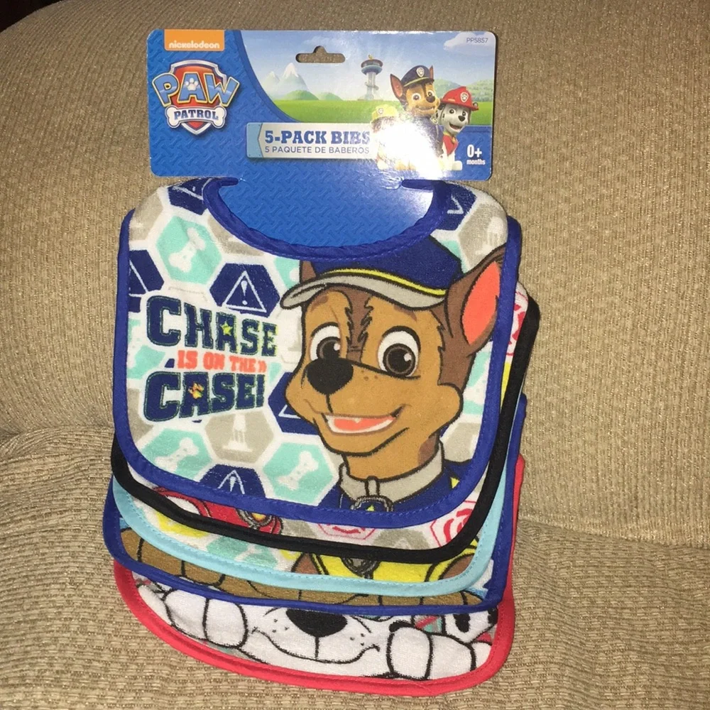 🐾NWT Paw Patrol 5-Pack Bibs
